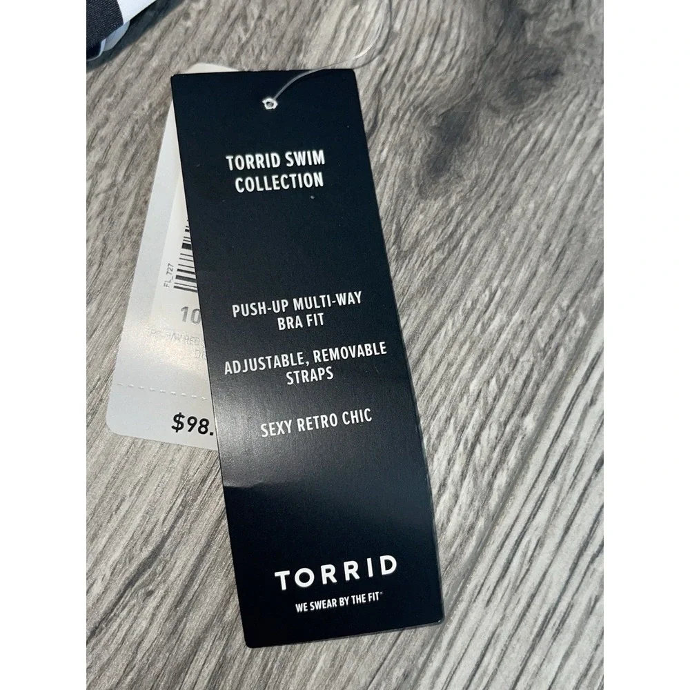 TORRID Womens SWIMSUIT  One Piece Black Red Underwire Bra Size 5 (28) NWT‎